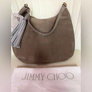 Jimmy Choo Suede Hobo Bag with Tassel